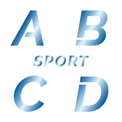 Alphabet, font  Sport, . Typographic alphabet in a set. 