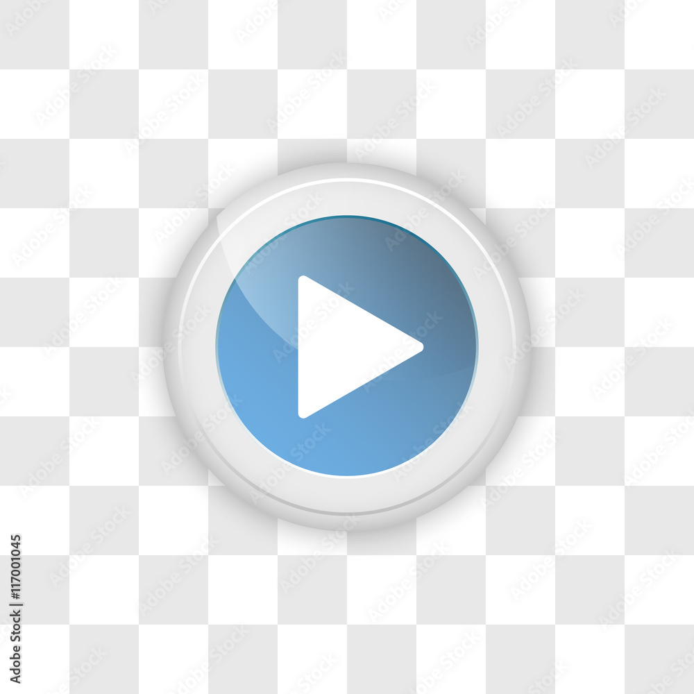 Aufkleber web button play on a transparent background.