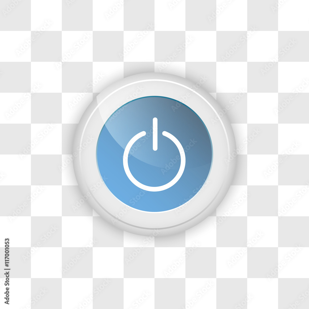 Poster web button power on a transparent background.