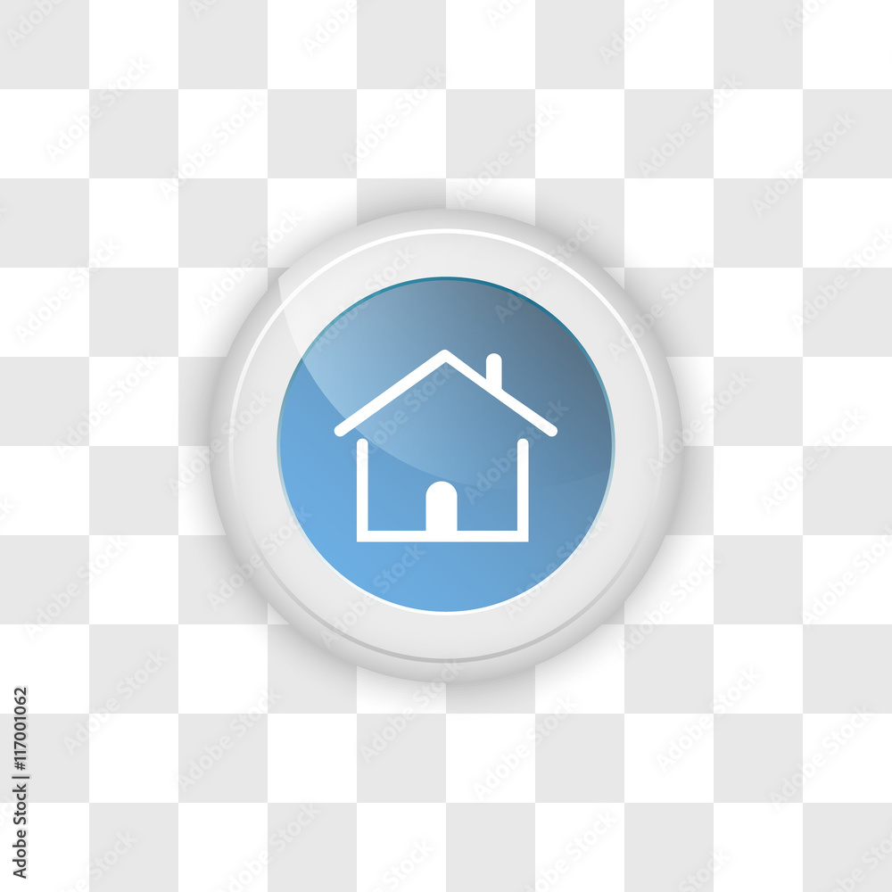 Poster web button house on a transparent background.