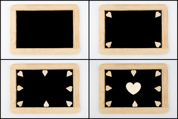 Vintage Chalkboards with wooden frame isolated on white