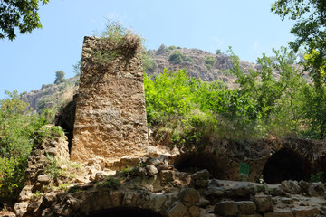 Old ruins in Nahal Amud gorge, Israel