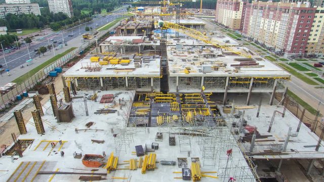 Construction area. 4K time lapse
