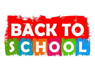 back to school drawn label, vector