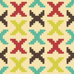 Seamless pattern of X shaped polygonal figures
