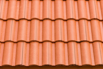 home building construction roof tiles  concrete. orange color