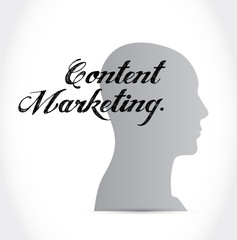 content marketing thinking brain sign concept