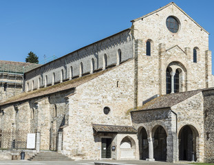 Fototapeta na wymiar External restoration of a medieval italian church