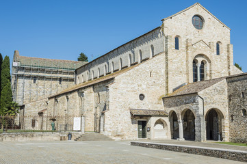 Fototapeta na wymiar External restoration of a medieval italian church