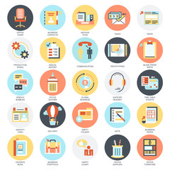 Flat conceptual icons set of business tools