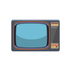Vector retro TV on white background. Vector art.