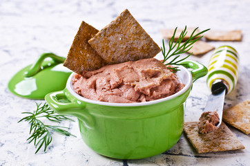 Liver pate with crisps
