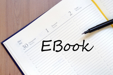 Ebook write on notebook