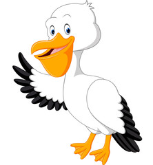 Naklejka premium illustration of Cute pelican cartoon