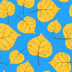 Obraz premium Blue Pattern with leaves-01