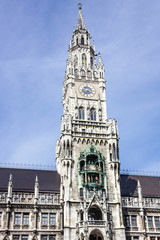 Fototapeta na wymiar Munchen. New town Hall building, Munich Germany, Marienplatz