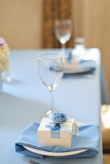 Table set for an event party or wedding reception 