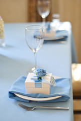 Table set for an event party or wedding reception 