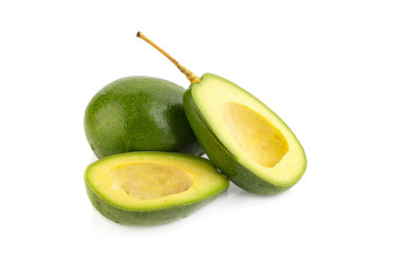 Avocado slices isolated on a white background