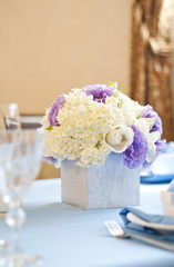 Table set for an event party or wedding reception 