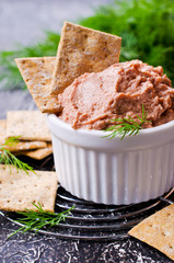 Liver pate with crisps