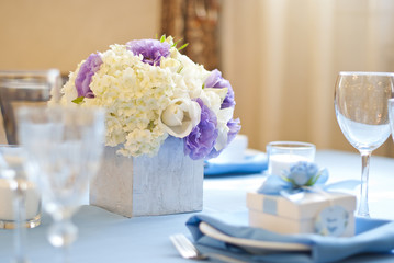 Table set for an event party or wedding reception 