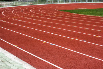 running track in stadium.