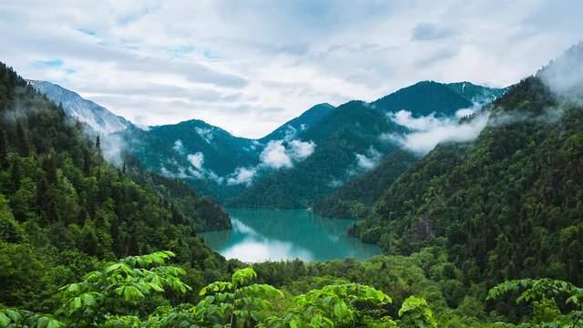 Lake Rizza in Caucasus mountain in Abkhazia