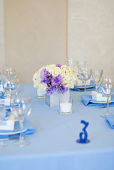 Table set for an event party or wedding reception 