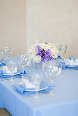 Table set for an event party or wedding reception 