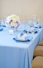 Table set for an event party or wedding reception 