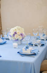 Table set for an event party or wedding reception 