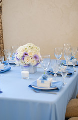 Table set for an event party or wedding reception 