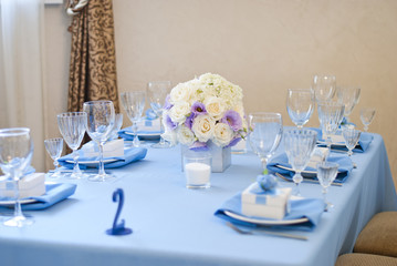 Table set for an event party or wedding reception 