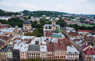 the old city of lvov from height