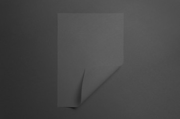 Black A3 Poster Mock-Up - Folded Corner