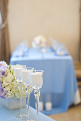 Table set for an event party or wedding reception 