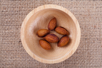 almonds nuts in bowl