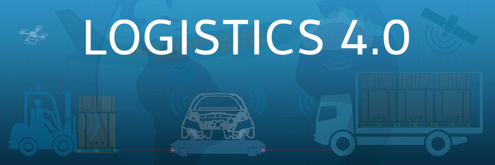 i4b77 Industrie4Banner i4b - logistics 4.0 and Supply chain planning SCP - text in english - 3to1 e4578 © fotohansel