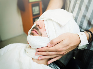 Fototapeta na wymiar Traditional ritual of shaving the beard