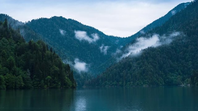 Lake Rizza in Caucasus mountain in Abkhazia
