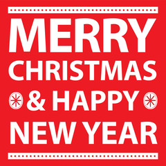 Merry christmas and happy new year with red background