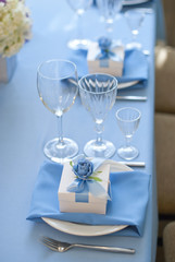 Table set for an event party or wedding reception 