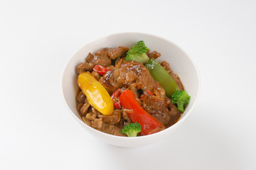 meat and vegetable stir fry