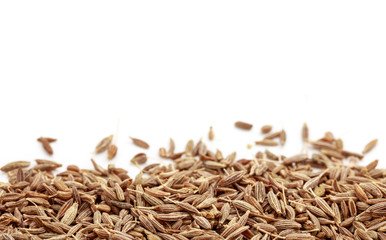 Cumin on white background