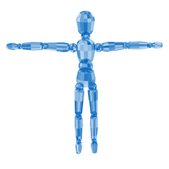 Abstract image of a man on a white background.