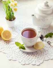 Morning tea with lemon