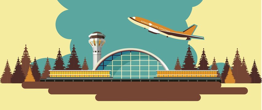 airport building vector illustration