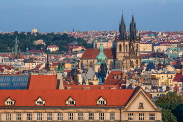 Fototapeta na wymiar Prague, Tyn Church and Old Town Square. Czech Republic