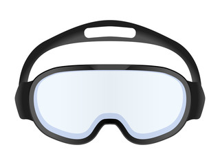 Diving mask on a white background.